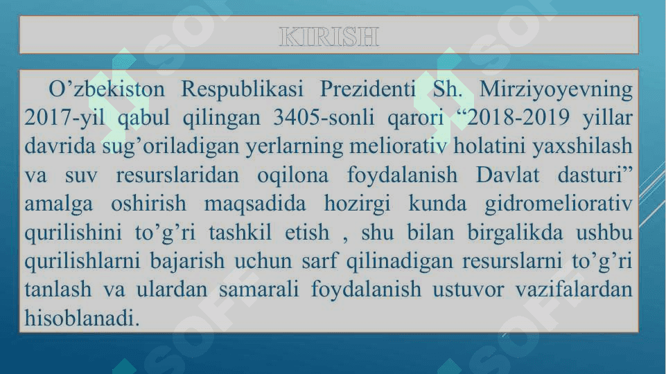 Gidromeliorativ qurilishdagi asosiy ishlar 2