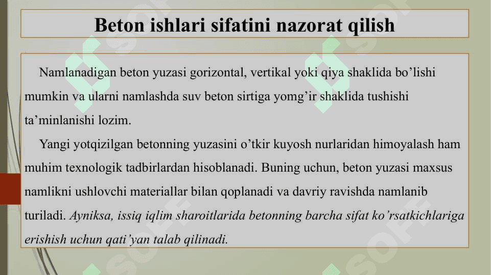 Beton ishlari sifati 6