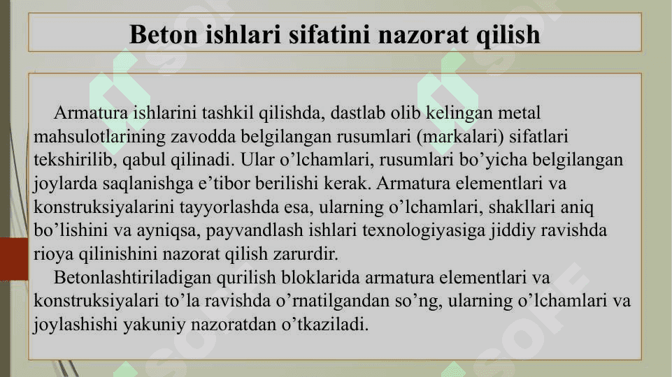 Beton ishlari sifati 8
