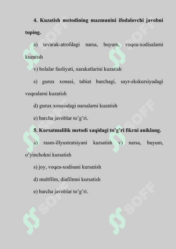 ILK YOSHDAGI BOLALAR NUTQI VA TILI test savollari 2