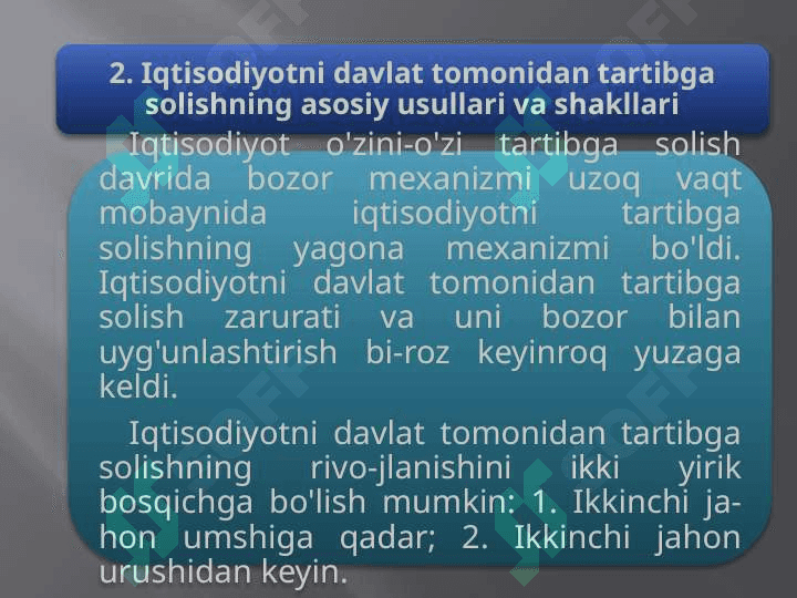 BOZOR IQTISODIYOTI SHAROITIDA DAVLATNING IQTISODIY ROLI VA VAZIFALARI.pptx 6