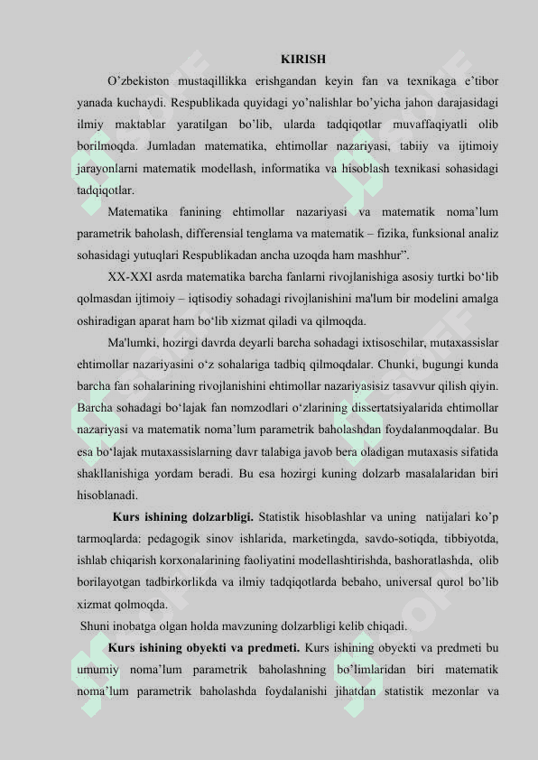 No’malum parametrlarni baholashning ishonchli oraliq usuli 3