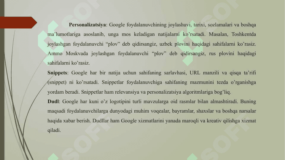 Google qidiruv mashinasi tarixi va ishlash pronsiplari 8