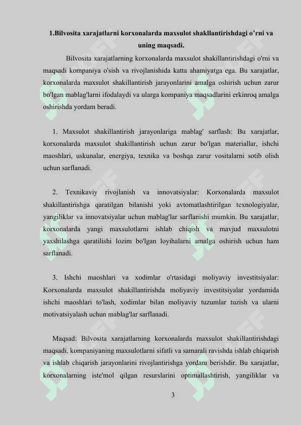 Bilvosita xarajatlar hisobi. 3