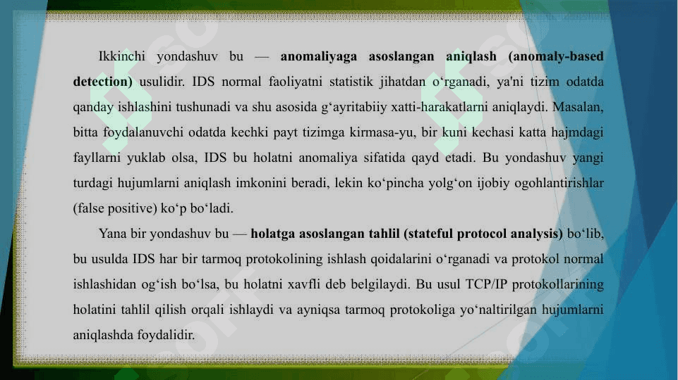 IDS tizimini qurish usullari va vositalari 7