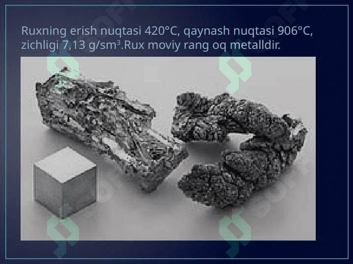 Rux,kadmiy,simob va uning birikmalari,sanoatdagi ahamiyati 6