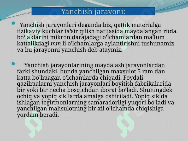 Yanchish tegirmonining ishlash prinsipi va turlari 3