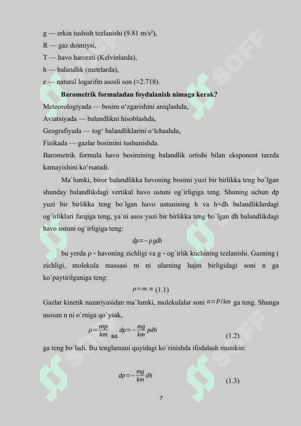BAROMETRIK FORMULA 7