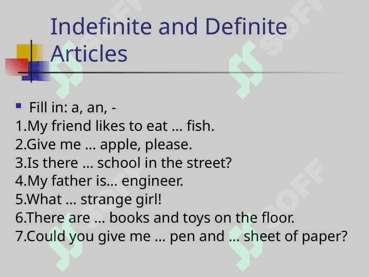A, an and the – article 2