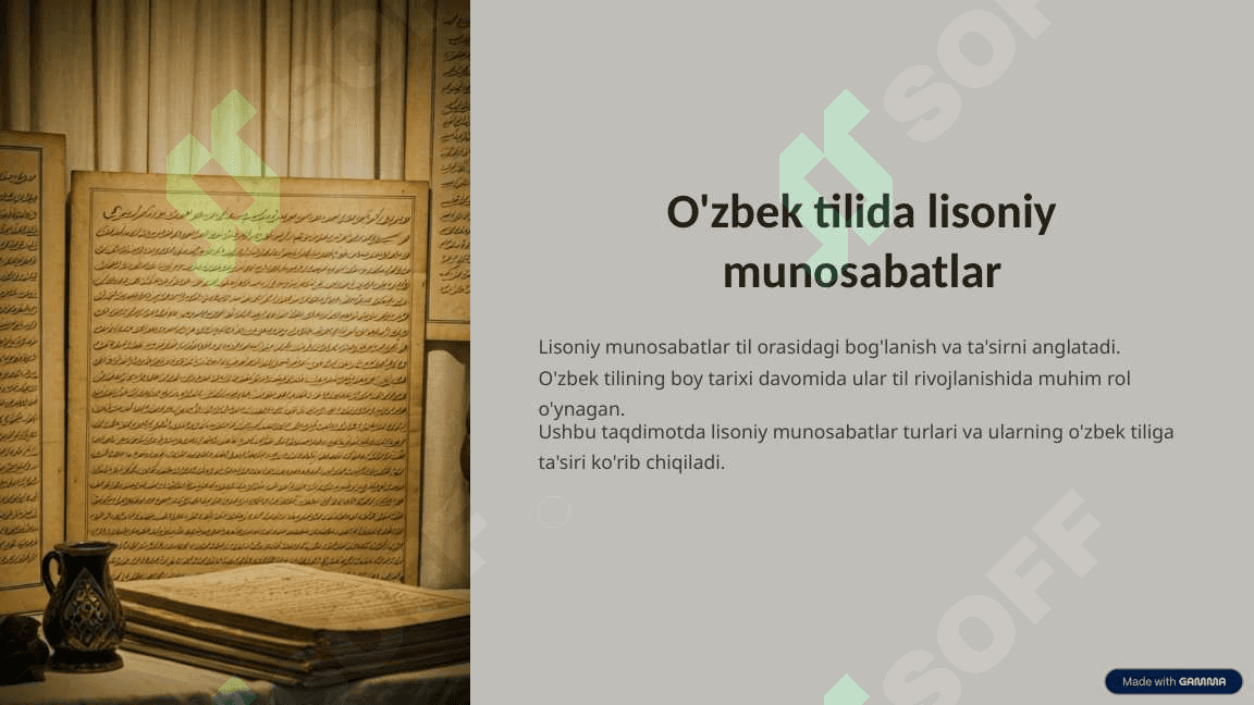 O'zbek tilida lisoniy munosabatlar 2