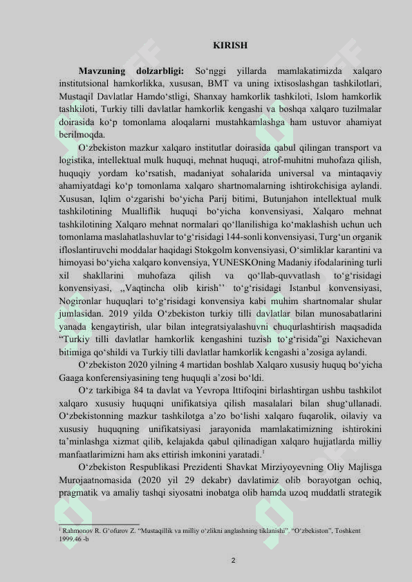 Siyosiy integratsiya mavzusidagi kurs ishi 2