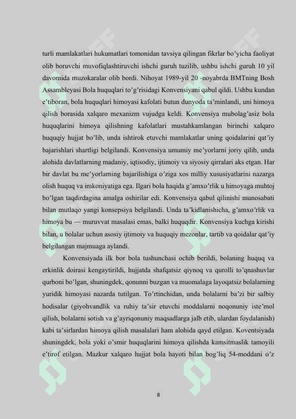 Maktabgacha yoshdagi bolalarning qonun bilan himoyalangan huquqlari 8