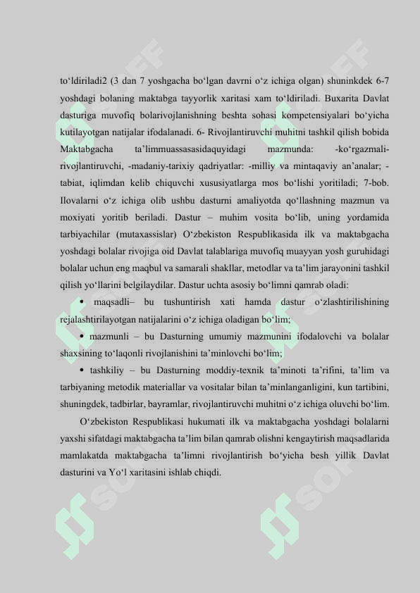 Maktabgacha taʼlim tashkilotida ilk qadam davlat dasturi asosida ishlash tartibi 8