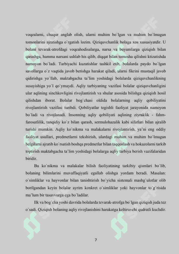 Maktabgacha yoshdagi bolalarni aqliy tarbiyalashda,  pedagogik texnologiyalardan foydalanish 7