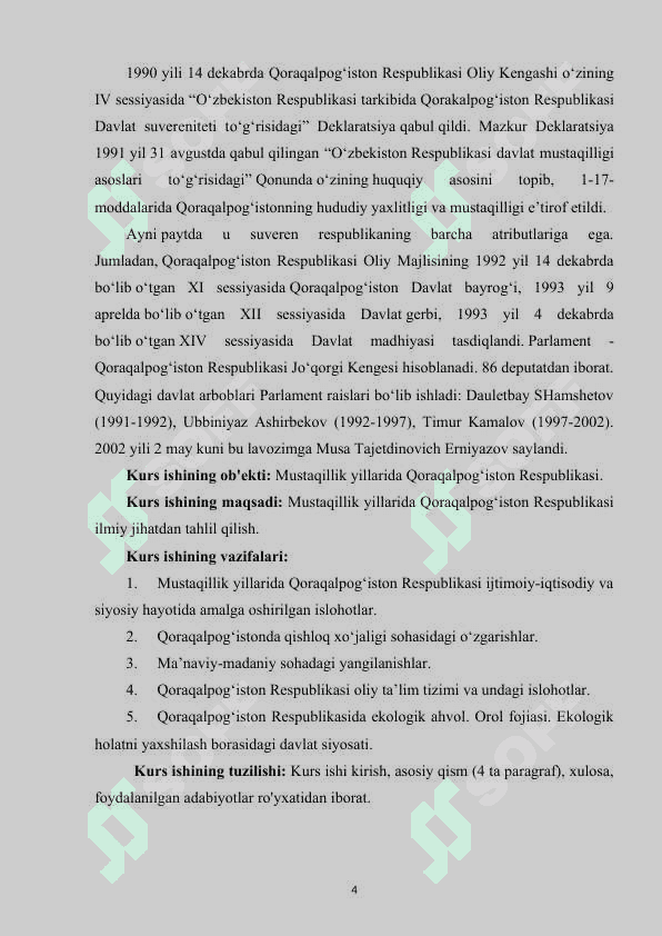 Mustaqillik yillarida Qoraqalpog‘iston Respublikasi 4