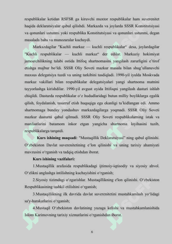 Oʻzbekiston Davlat suverenitetining e’lon qilinishi 6