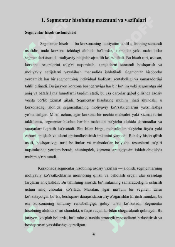 Korxonaning segmentar hisoboti 4