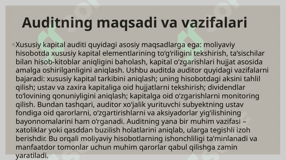Xususiy kapitali auditi 4