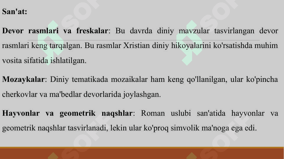ROMAN VA GOTIKA USLUBI SAN'ATI 8