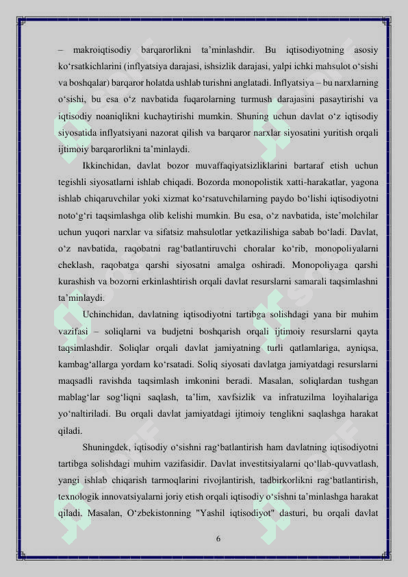 Iqtisodiyotni tartibga solishda davlatning roli 6