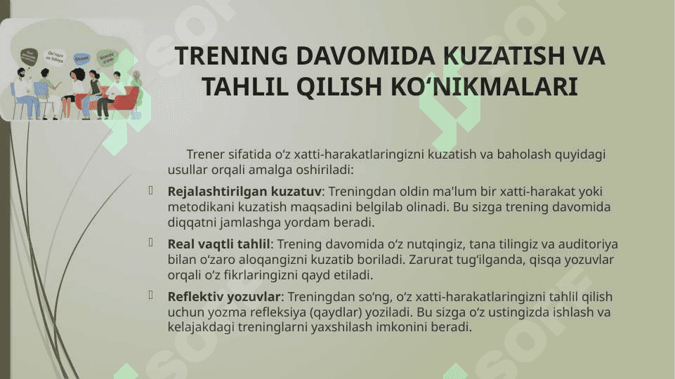 TRENINGNI OʻTKAZISHDA TRENERNING OʻZ-OʻZINI NAZORAT QILISHI 6