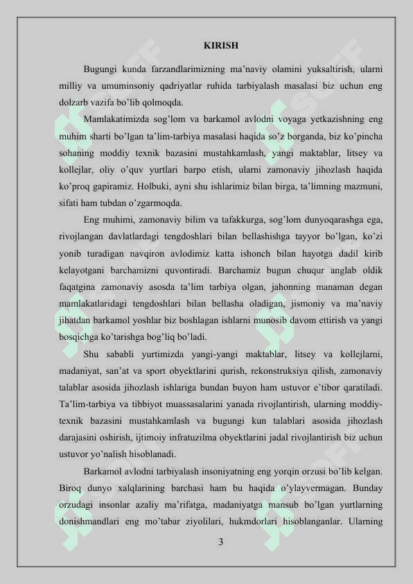 Bog`liqsiz  tasodifiy miqdorlar ketma-ketligi. Bernulli formulasi 3