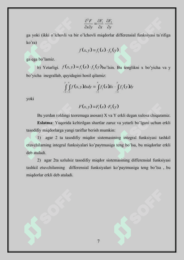 Korrelatsiya koeffitsenti va yuqori tartibli momentlar 7