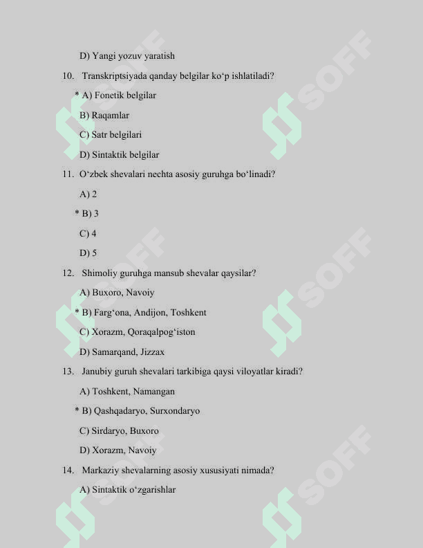 Dialektologiya | test 3