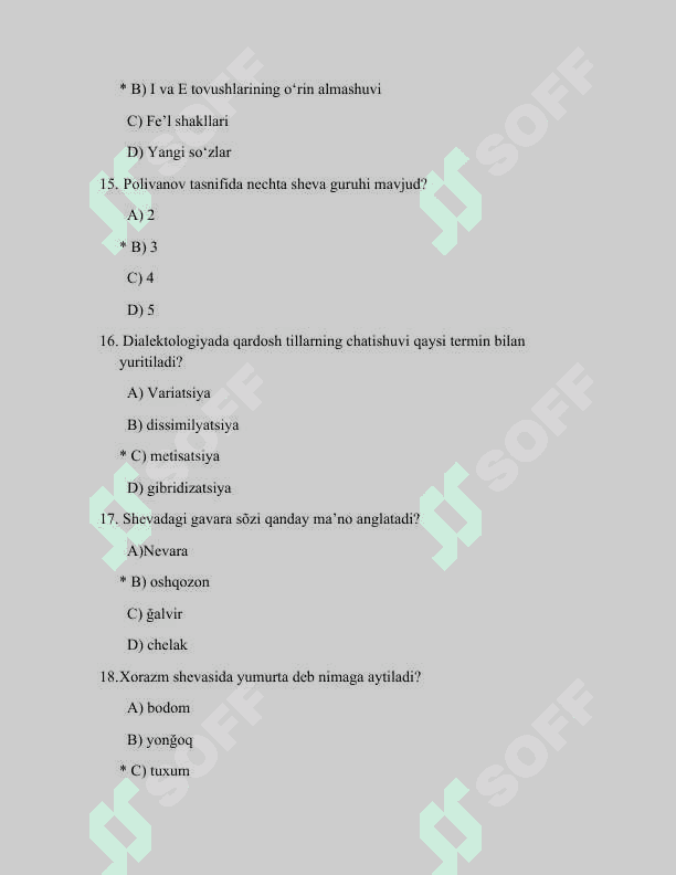 Dialektologiya | test 4