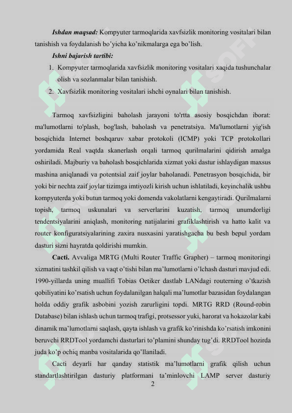 Deadline. Tahdid razvedkasi texnologiyalari fanidan 2