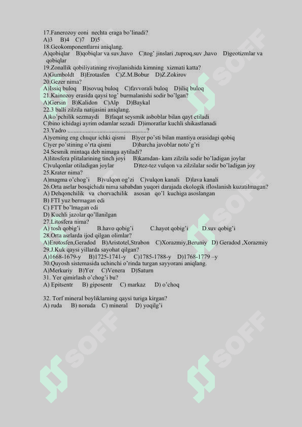 10-SINF GEOGRAFIYA I-CHORAK 2