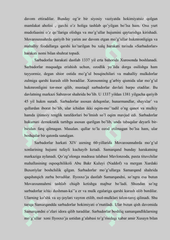 Amir Temur  davlatining vujudga kelishidagi tarixiy shart sharoitlar 5