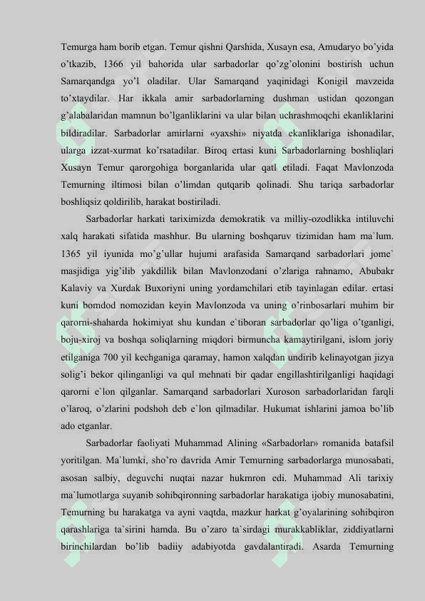 Amir Temur  davlatining vujudga kelishidagi tarixiy shart sharoitlar 6