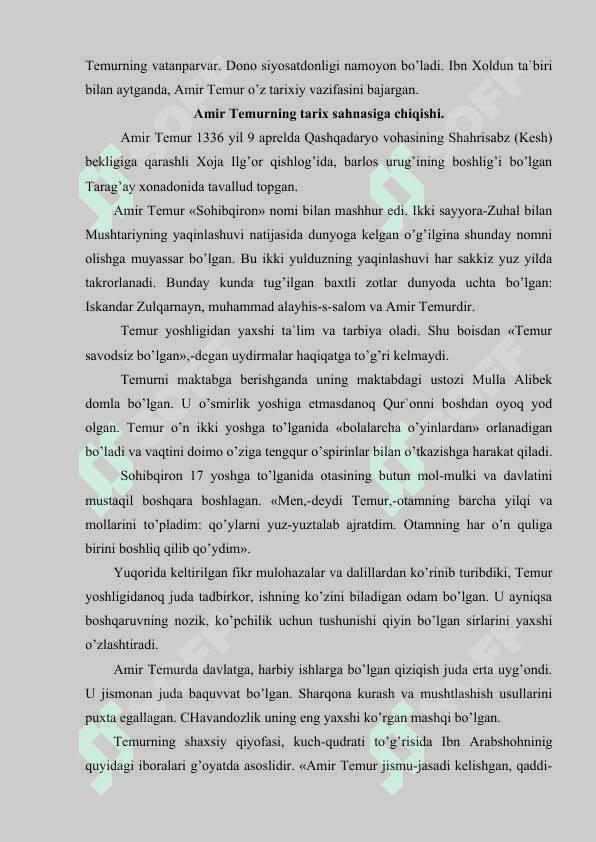 Amir Temur  davlatining vujudga kelishidagi tarixiy shart sharoitlar 8