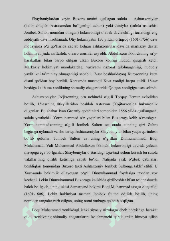 Ashtarxoniylar davrida  siyosiy ijtimoiy aloqalar 2