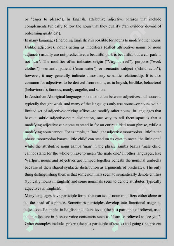 Adjective as a part of speech (kurs ishi, course work) 7