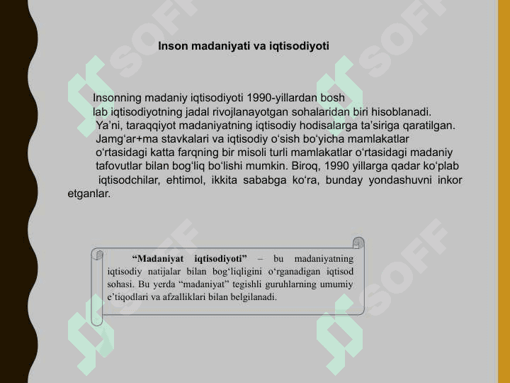 INSON MADANIYATI VA O‘ZIGA XOSLIgi 8