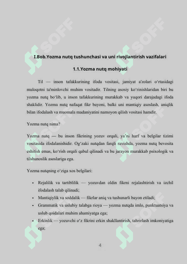 Yozma nutqni oʻstirish mazmuni va usullari 4