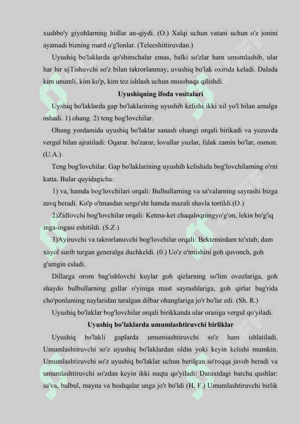 GAPNING UYUSHIQ BO'LAKLARI 3