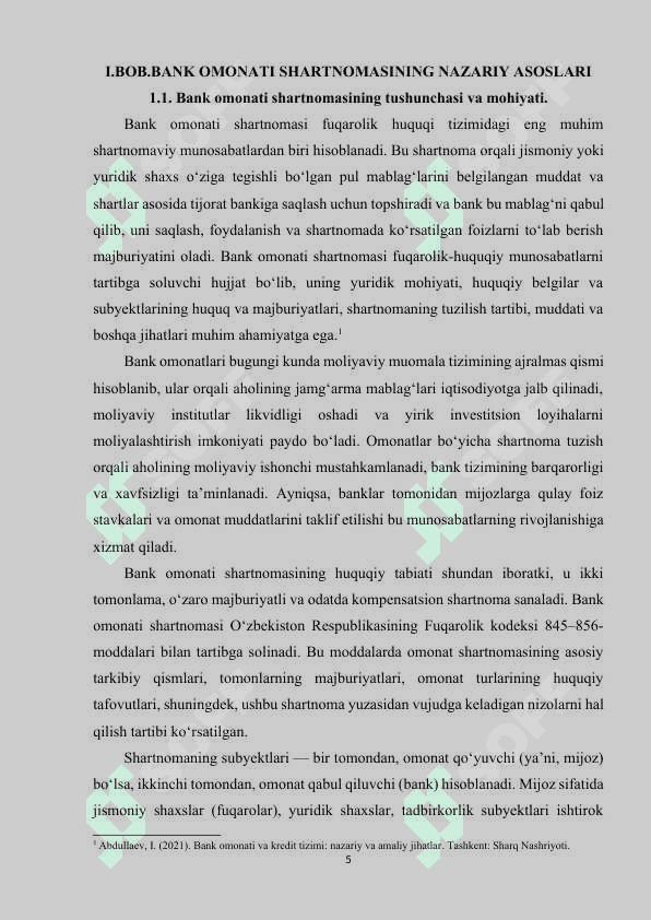 BANK OMONATI SHARTNOMASI TUSHUNCHASI VA HUQUQIY BELGILARI 5
