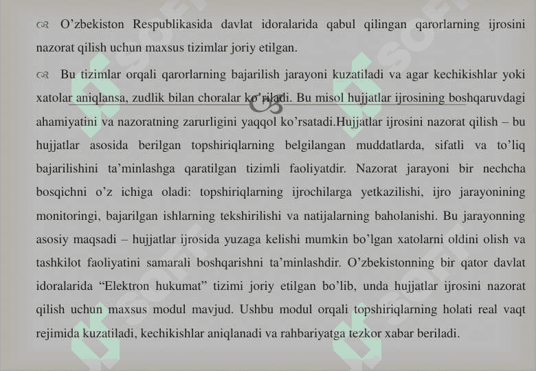 HUJJATLAR IJROSINI NAZORAT QILISH 25 5