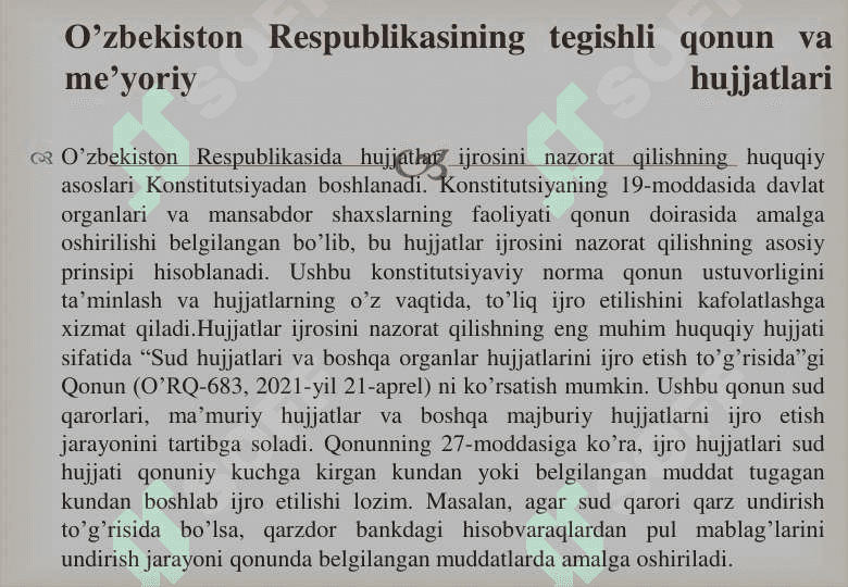 HUJJATLAR IJROSINI NAZORAT QILISH 25 6