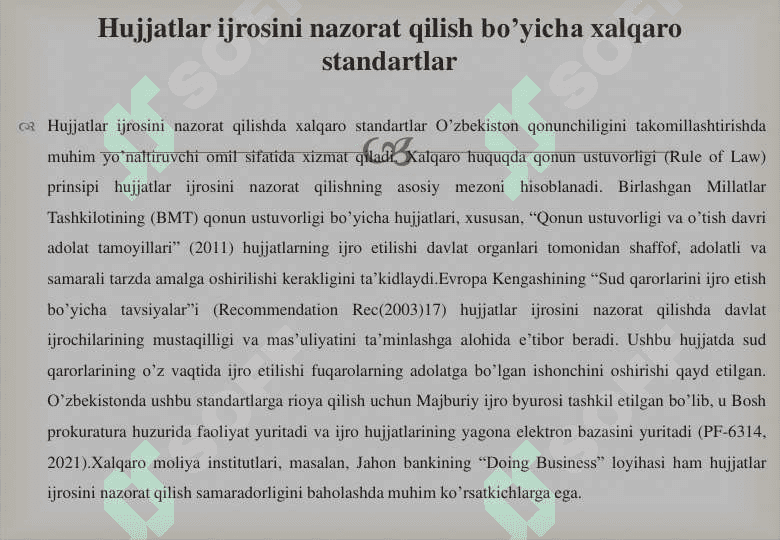 HUJJATLAR IJROSINI NAZORAT QILISH 25 7