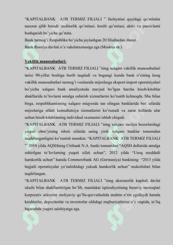 Kapital bank amaliyot hisoboti 5
