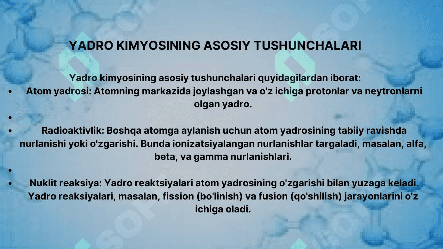 Yadro kimyosi va uning tibbiyotdagi ahamiyati. 3