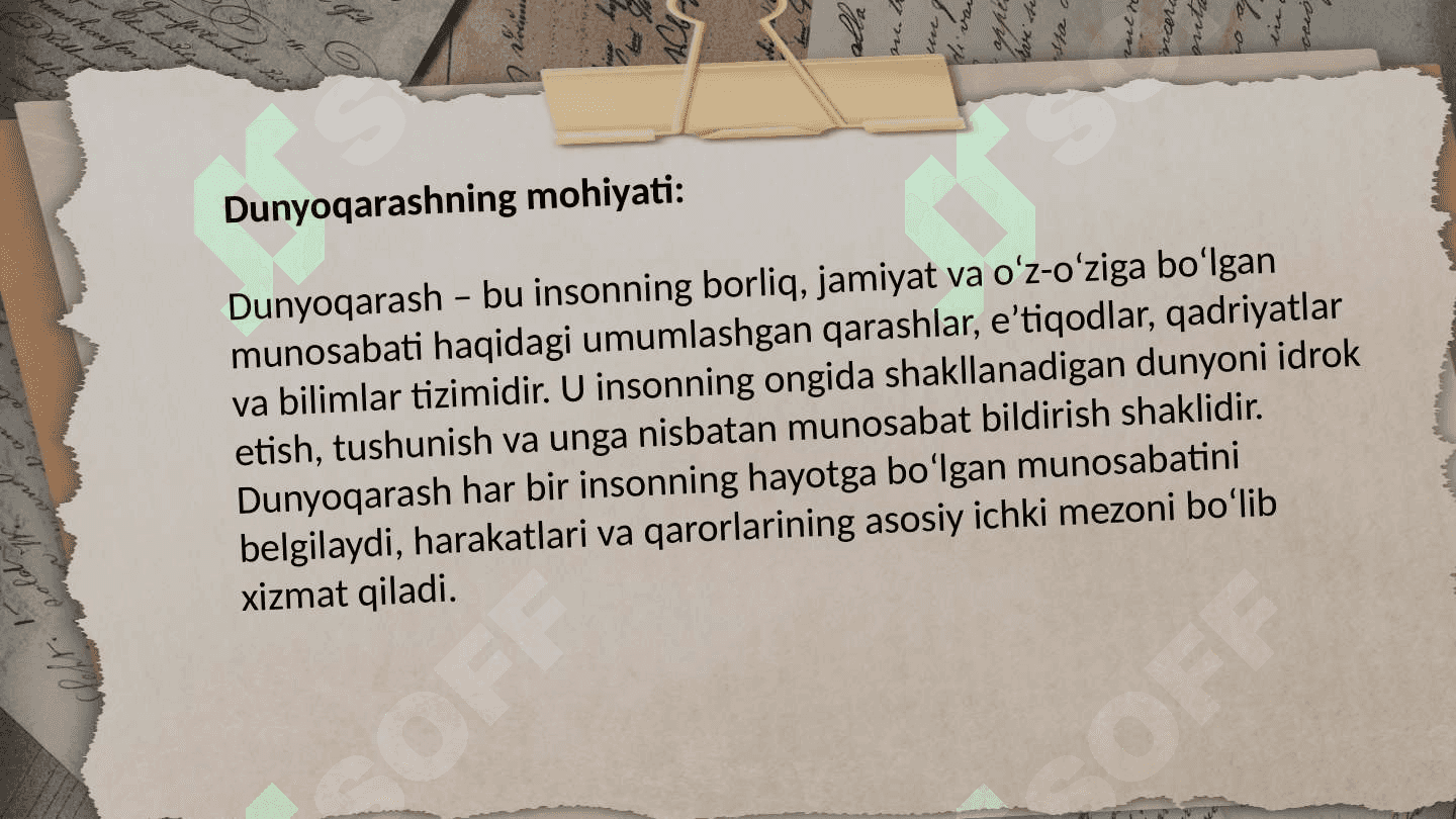 Dunyo qarashning mohiyati tuzilishi va asosiy funksiyalari 3