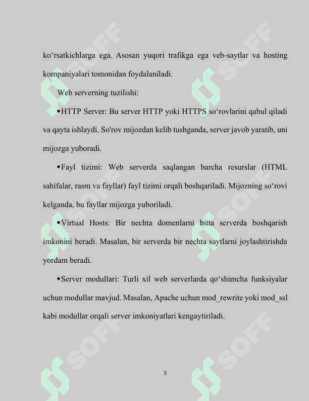 Web serverlarni boshqarish. Asosiy tushunchalar 5