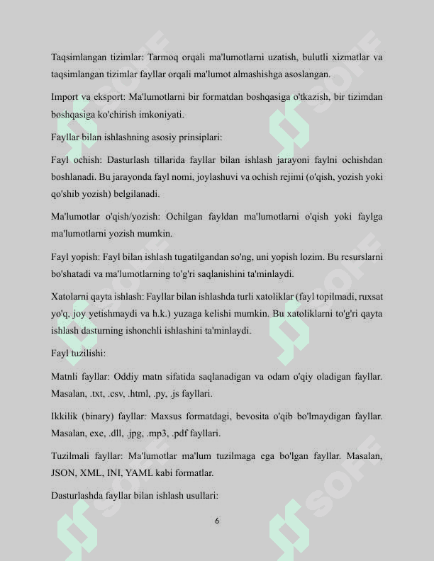 Fayllarni o’qish va ularga yozish 6