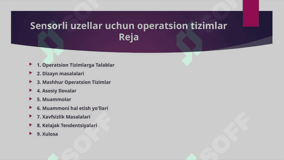 Sensorli uzellar uchun operatsion tizimlar 2