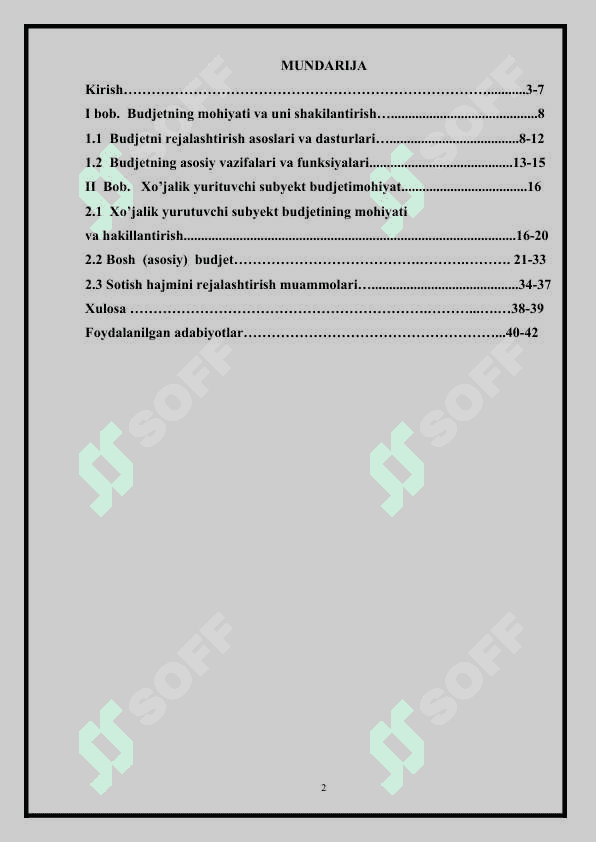 Budjetlashtirish va xarajatlarni nazorat qilish 2